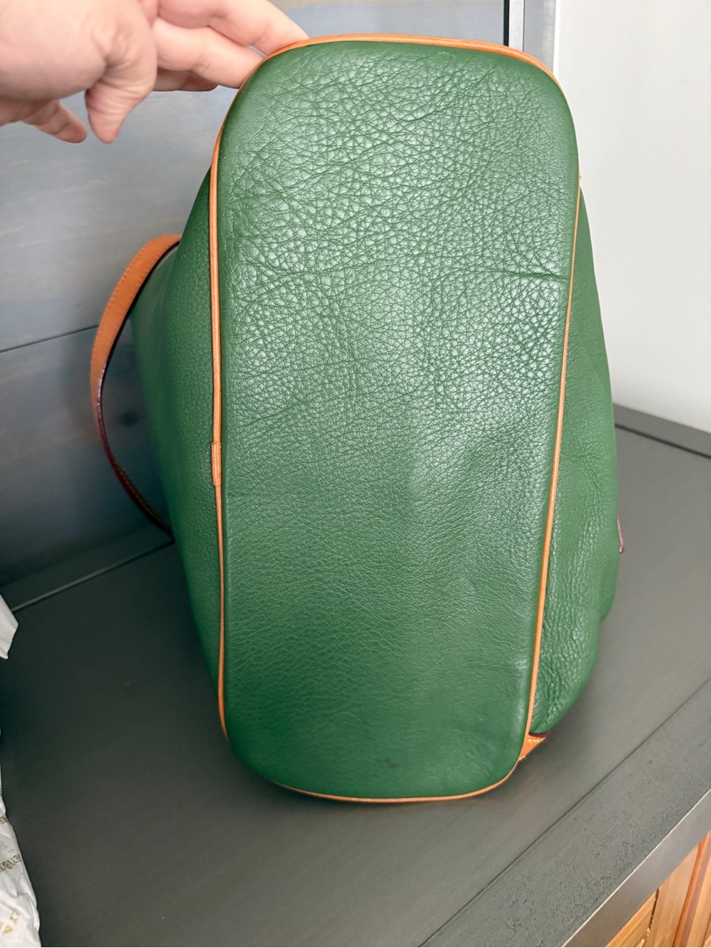 Dooney & Bourke Green Leather Satchel - Picture 10 of 11